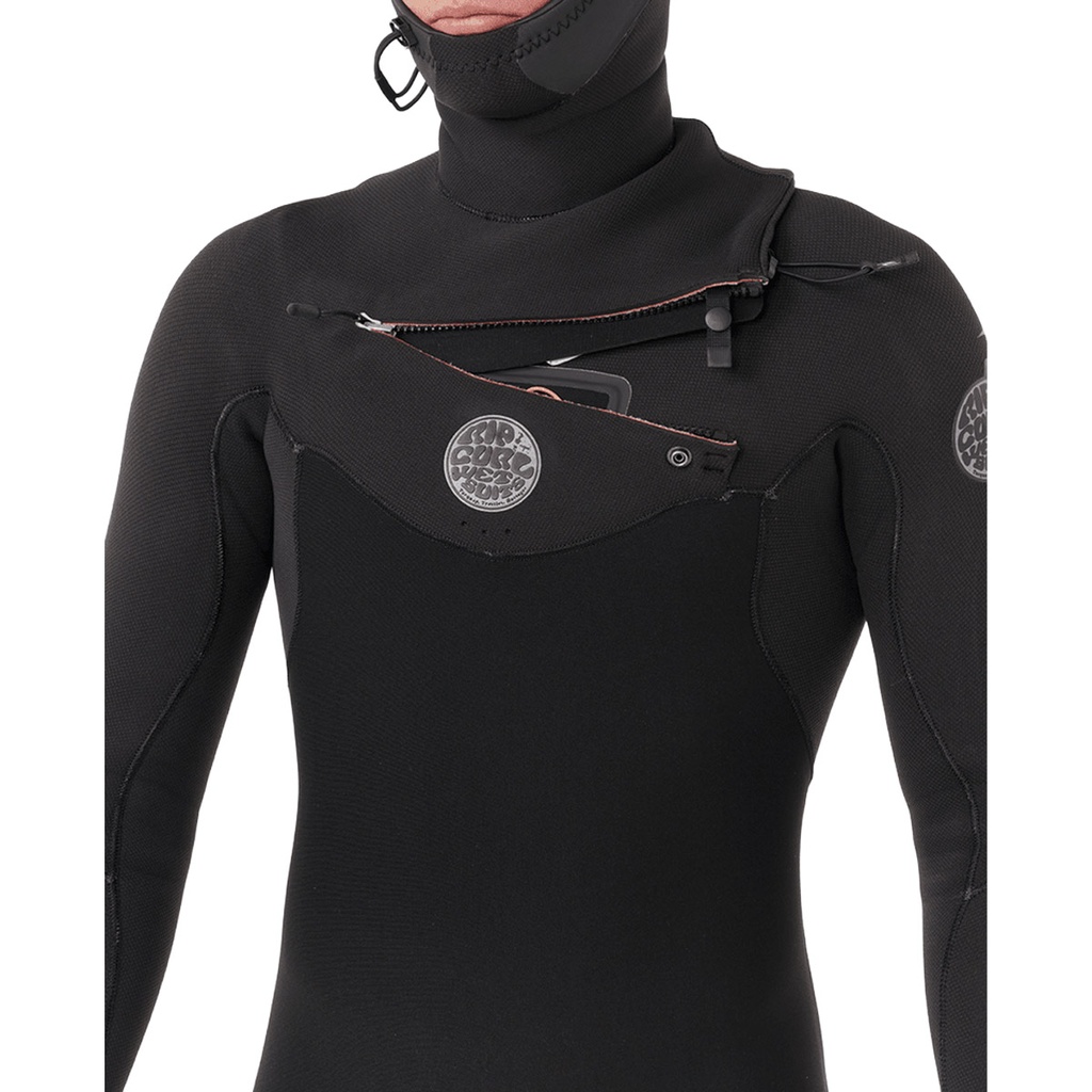 Flashbomb 5/4 Hooded Chest Zip Wetsuit (Black)