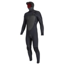 Psycho Tech 5/4Mm+ Hooded Chest Zip Wetsuit (Black / Black)