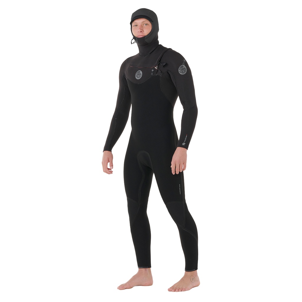 Flashbomb 5/4mm Hooded Chest Zip Wetsuit (Black)